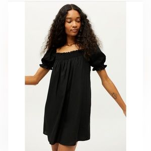 Urban Renewal Eco Linen Smocked Babydoll Dress Small